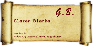 Glazer Blanka névjegykártya